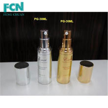 Gold customized petg cosmetic airless pump bottle 15ml 20ml 30ml 50ml